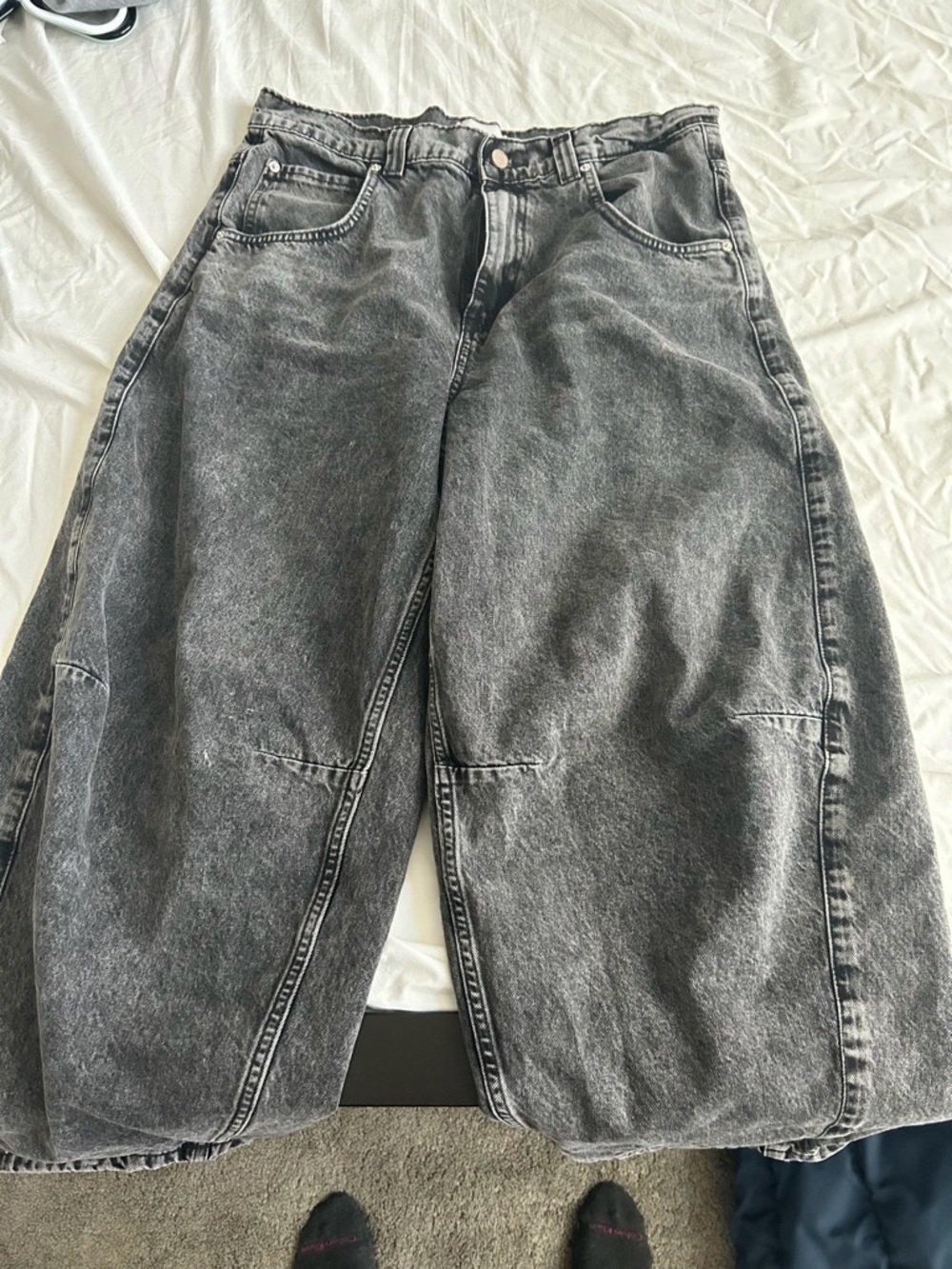 BDG Washed Charcoal Wide-Leg Jeans